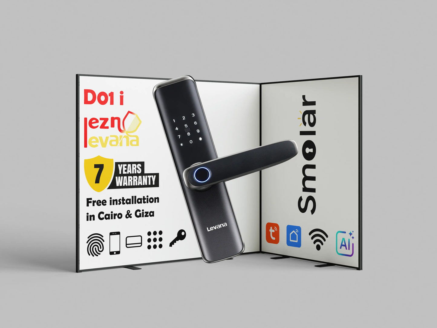 Levana D01i Smart Door Lock – Fingerprint, Password & Card with Mobile App Control (Free Shipping & Installation in Cairo & Giza)